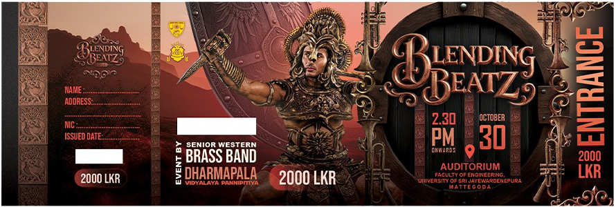 LKR 2000 Blending Beatz entrance ticket